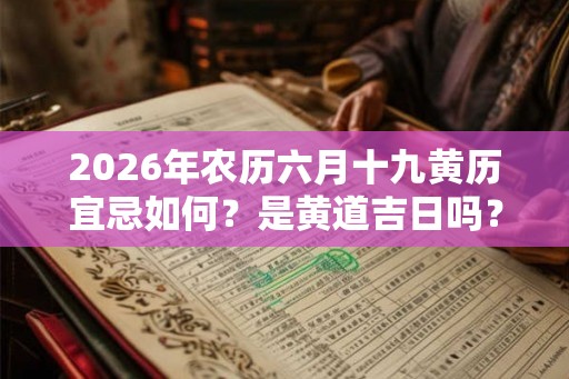 2026年农历六月十九黄历宜忌如何？是黄道吉日吗？