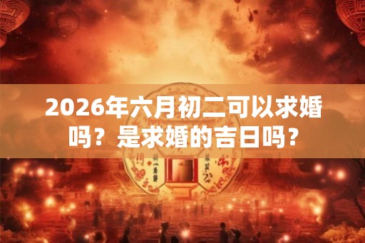 2026年六月初二可以求婚吗？是求婚的吉日吗？