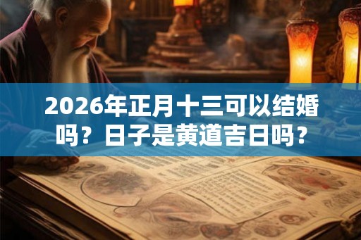 2026年正月十三可以结婚吗?日子是黄道吉日吗? 2026年正月十三可以结婚吗?日子是黄道吉日吗?