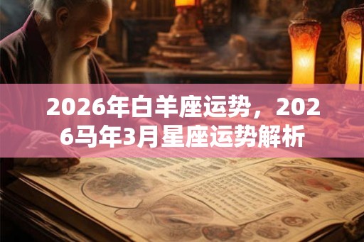 2026年白羊座运势，2026马年3月星座运势解析