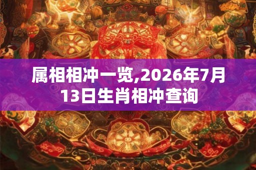 属相相冲一览,2026年7月13日生肖相冲查询