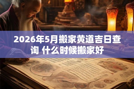 2026年5月搬家黄道吉日查询 什么时候搬家好