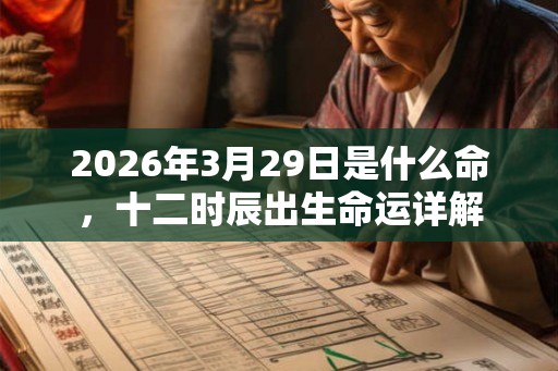 2026年3月29日是什么命，十二时辰出生命运详解