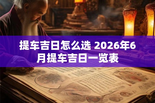 提车吉日怎么选 2026年6月提车吉日一览表