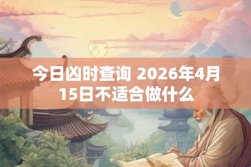 今日凶时查询 2026年4月15日不适合做什么