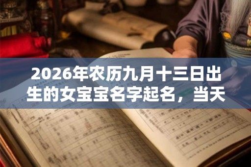 2026年农历九月十三日出生的女宝宝名字起名，当天的日子怎么样？