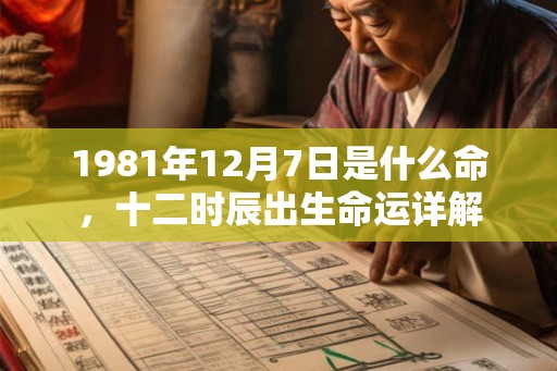 1981年12月7日是什么命,十二时辰出生命运详解 1981年12月7日是什么命,十二时辰出生命运详解