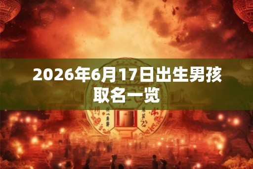 2026年6月17日出生男孩取名一览 2026年6月17日出生男孩取名一览