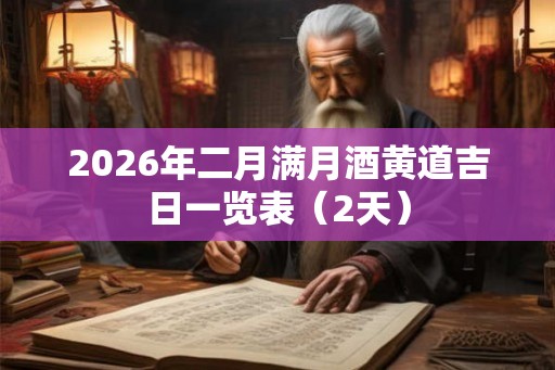2026年二月满月酒黄道吉日一览表（2天）