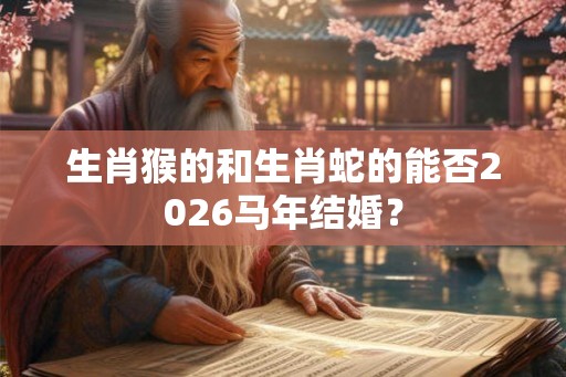 生肖猴的和生肖蛇的能否2026马年结婚? 生肖猴的和生肖蛇的能否2026马年结婚?