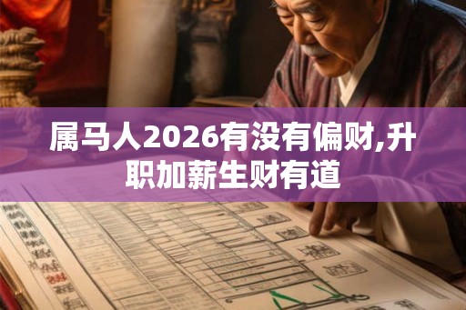 属马人2026有没有偏财,升职加薪生财有道