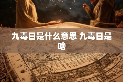 九毒日是什么意思 九毒日是啥