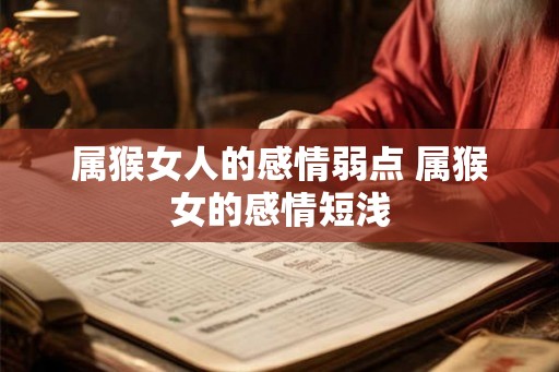 属猴女人的感情弱点 属猴女的感情短浅
