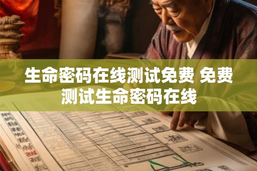 生命密码在线测试免费 免费测试生命密码在线