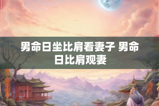 男命日坐比肩看妻子 男命日比肩观妻 男命日坐比肩看妻子 男命日比肩观妻