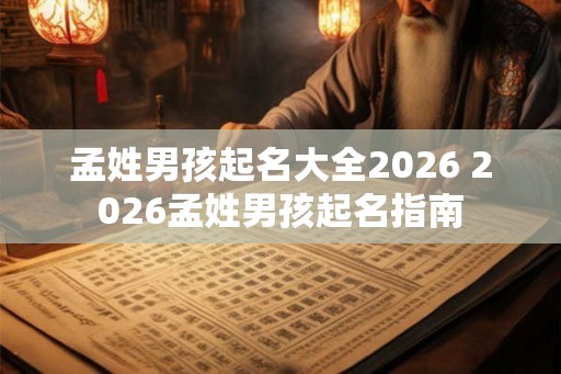 孟姓男孩起名大全2026 2026孟姓男孩起名指南