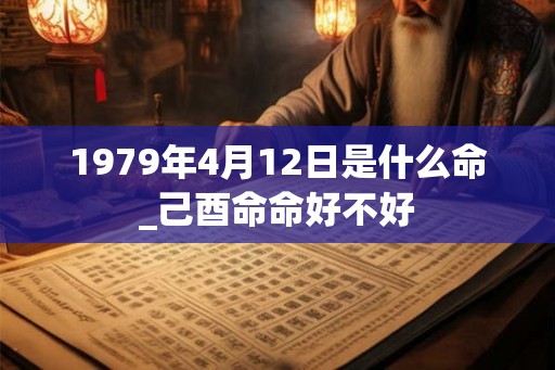 1979年4月12日是什么命_己酉命命好不好