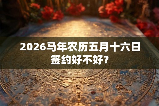2026马年农历五月十六日签约好不好？