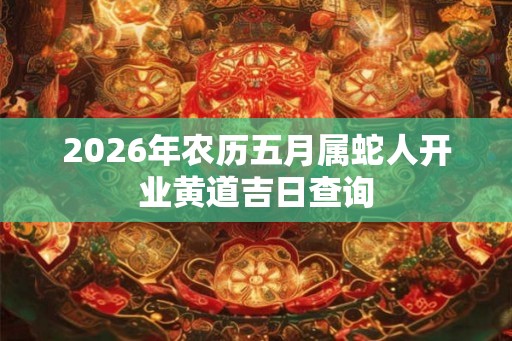 2026年农历五月属蛇人开业黄道吉日查询