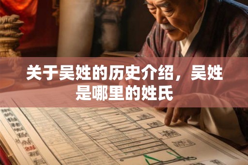 关于吴姓的历史介绍，吴姓是哪里的姓氏