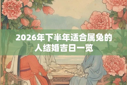 2026年下半年适合属兔的人结婚吉日一览 2026年下半年适合属兔的人结婚吉日一览