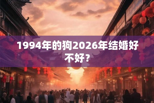 1994年的狗2026年结婚好不好？