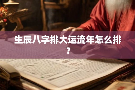 生辰八字排大运流年怎么排? 生辰八字排大运流年怎么排?