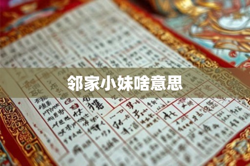 邻家小妹啥意思