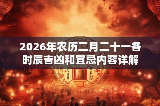 2026年农历二月二十一各时辰吉凶和宜忌内容详解