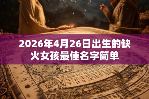 2026年4月26日出生的缺火女孩最佳名字简单