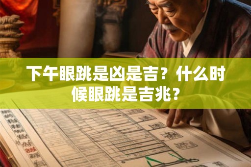 下午眼跳是凶是吉?什么时候眼跳是吉兆? 下午眼跳是凶是吉?什么时候眼跳是吉兆?