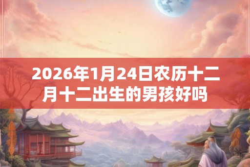 2026年1月24日农历十二月十二出生的男孩好吗