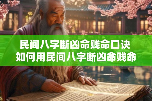 民间八字断凶命贱命口诀 如何用民间八字断凶命贱命口诀判断命运