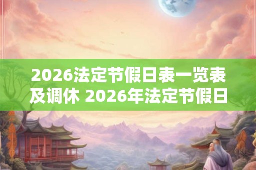 2026法定节假日表一览表及调休 2026年法定节假日及是否调休