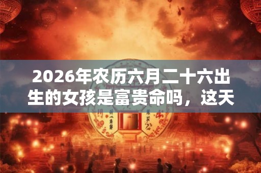 2026年农历六月二十六出生的女孩是富贵命吗，这天的卦象如何？