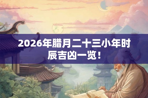 2026年腊月二十三小年时辰吉凶一览！