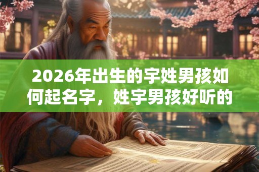 2026年出生的宇姓男孩如何起名字，姓宇男孩好听的名字