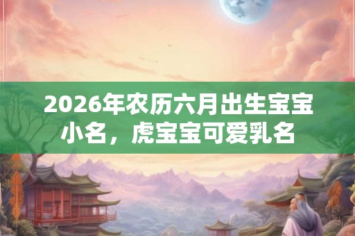 2026年农历六月出生宝宝小名，虎宝宝可爱乳名