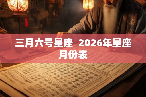 三月六号星座  2026年星座月份表