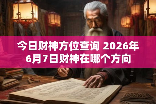 今日财神方位查询 2026年6月7日财神在哪个方向 今日财神方位查询 2026年6月7日财神在哪个方向
