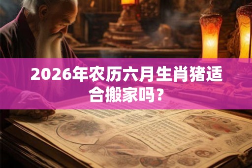 2026年农历六月生肖猪适合搬家吗? 2026年农历六月生肖猪适合搬家吗?