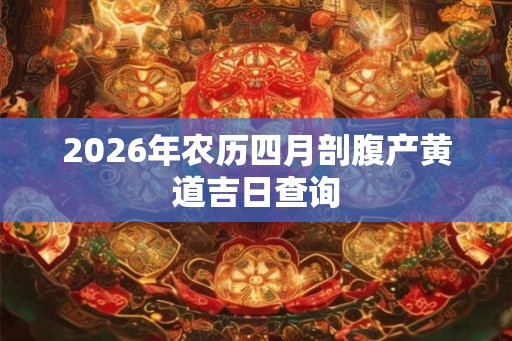 2026年农历四月剖腹产黄道吉日查询 2026年农历四月剖腹产黄道吉日查询
