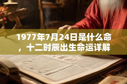 1977年7月24日是什么命，十二时辰出生命运详解