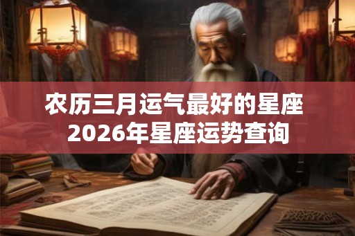 农历三月运气最好的星座 2026年星座运势查询