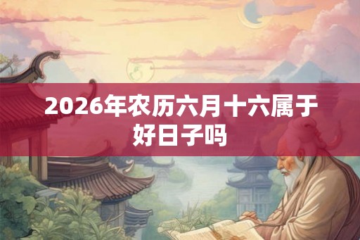 2026年农历六月十六属于好日子吗