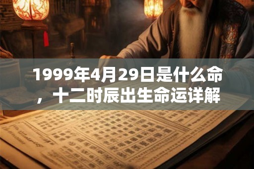 1999年4月29日是什么命，十二时辰出生命运详解