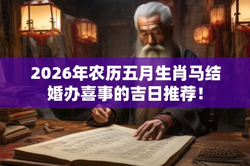 2026年农历五月生肖马结婚办喜事的吉日推荐！