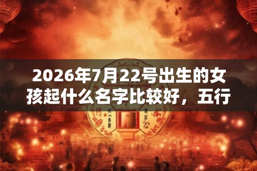 2026年7月22号出生的女孩起什么名字比较好，五行属什么