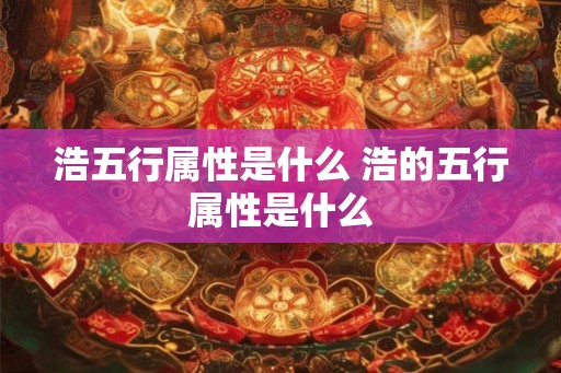 浩五行属性是什么 浩的五行属性是什么