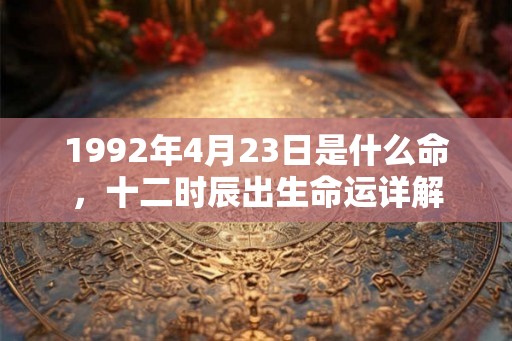 1992年4月23日是什么命，十二时辰出生命运详解